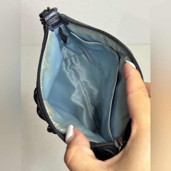 Coach Grey Madison Op Art Pleated Signature Capacity Chain Wristlet - Picture 8 of 9